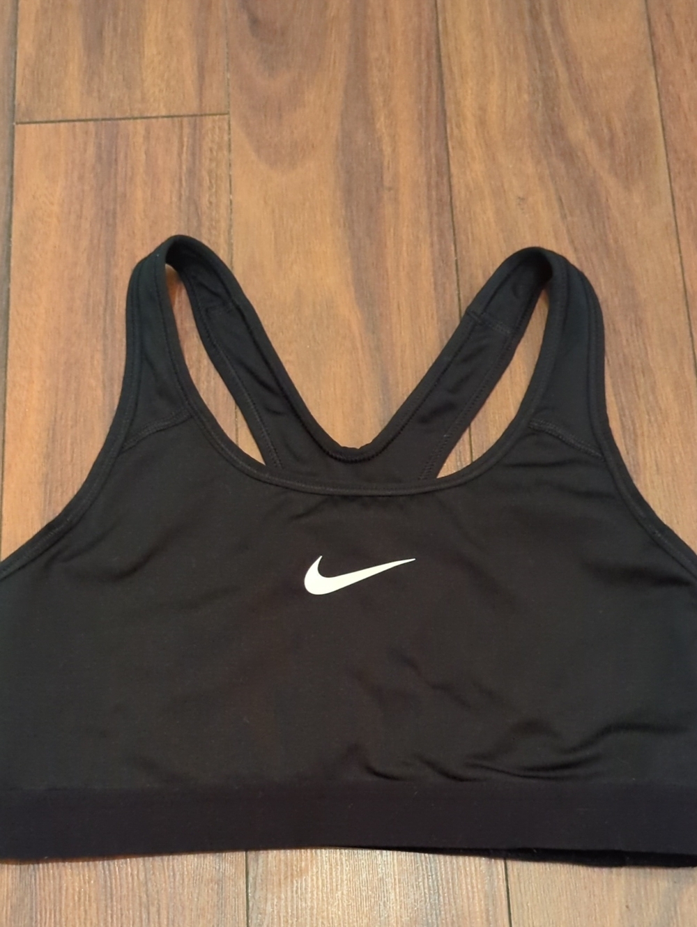 Nike Black Sports Bra with White Swoosh Logo